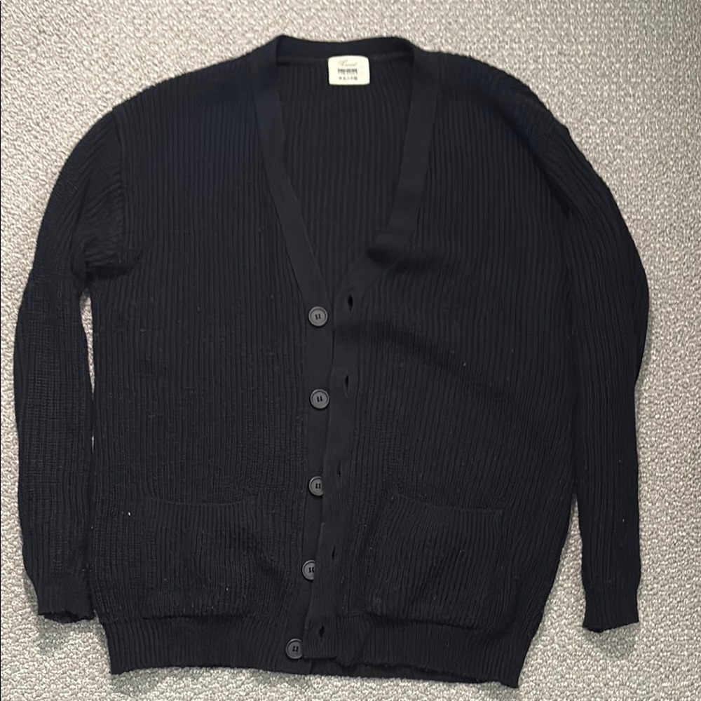 Men's Black Cardigan Sweater